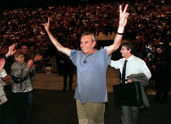 Fotografia dels muntatges amb Paco Morán i Joan Pera